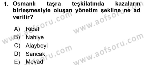 Osmanlı´da İskan ve Göç Dersi 2016 - 2017 Yılı (Final) Dönem Sonu Sınav Soruları 1. Soru