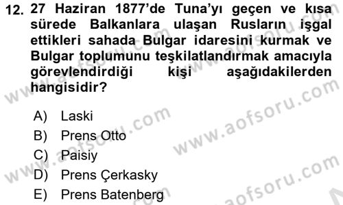 Osmanlı´da İskan ve Göç Dersi 2016 - 2017 Yılı (Final) Dönem Sonu Sınav Soruları 12. Soru