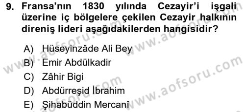 Osmanlı´da İskan ve Göç Dersi 2016 - 2017 Yılı (Final) Dönem Sonu Sınav Soruları 9. Soru