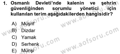 Osmanlı´da İskan ve Göç Dersi 2017 - 2018 Yılı (Final) Dönem Sonu Sınav Soruları 1. Soru