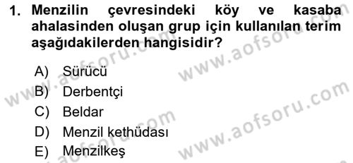 Osmanlı´da İskan ve Göç Dersi 2018 - 2019 Yılı (Final) Dönem Sonu Sınav Soruları 1. Soru