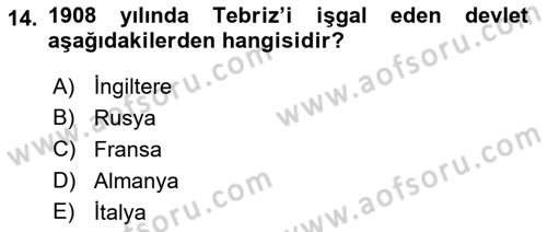 Osmanlı´da İskan ve Göç Dersi 2018 - 2019 Yılı (Final) Dönem Sonu Sınav Soruları 14. Soru