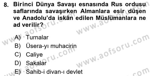Osmanlı´da İskan ve Göç Dersi 2018 - 2019 Yılı (Final) Dönem Sonu Sınav Soruları 8. Soru