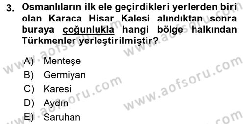 Osmanlı´da İskan ve Göç Dersi 2020 - 2021 Yılı Yaz Okulu Sınav Soruları 3. Soru