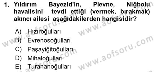 Osmanlı´da İskan ve Göç Dersi 2021 - 2022 Yılı (Vize) Ara Sınav Soruları 1. Soru