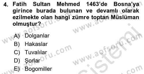 Osmanlı´da İskan ve Göç Dersi 2021 - 2022 Yılı (Vize) Ara Sınav Soruları 4. Soru