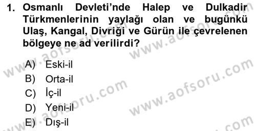 Osmanlı´da İskan ve Göç Dersi 2021 - 2022 Yılı (Final) Dönem Sonu Sınav Soruları 1. Soru