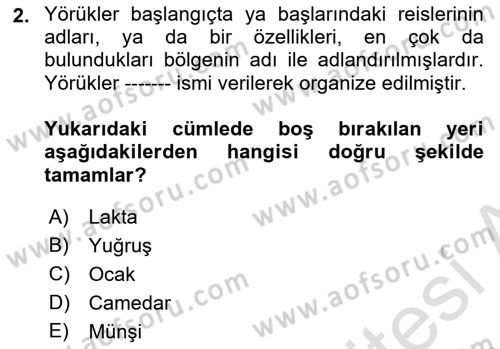 Osmanlı´da İskan ve Göç Dersi 2021 - 2022 Yılı (Final) Dönem Sonu Sınav Soruları 2. Soru