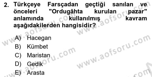 Osmanlı´da İskan ve Göç Dersi 2022 - 2023 Yılı Yaz Okulu Sınav Soruları 2. Soru