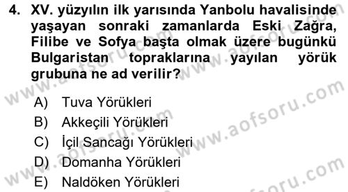Osmanlı´da İskan ve Göç Dersi 2022 - 2023 Yılı Yaz Okulu Sınav Soruları 4. Soru