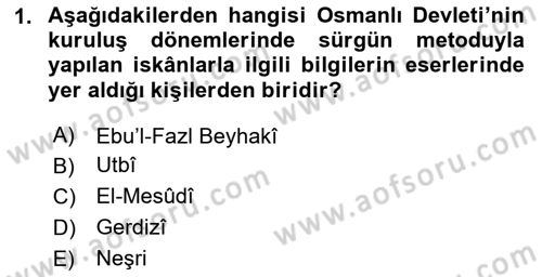 Osmanlı´da İskan ve Göç Dersi 2023 - 2024 Yılı (Final) Dönem Sonu Sınav Soruları 1. Soru