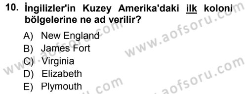 Ortaçağ-Yeniçağ Avrupa Tarihi Dersi 2012 - 2013 Yılı (Final) Dönem Sonu Sınav Soruları 10. Soru