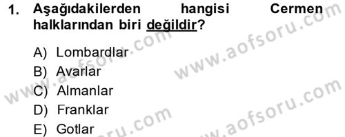 Ortaçağ-Yeniçağ Avrupa Tarihi Dersi 2014 - 2015 Yılı (Final) Dönem Sonu Sınav Soruları 1. Soru