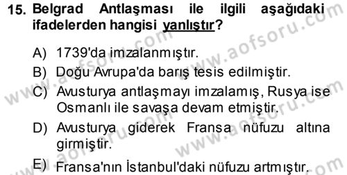 Ortaçağ-Yeniçağ Avrupa Tarihi Dersi 2014 - 2015 Yılı (Final) Dönem Sonu Sınav Soruları 15. Soru