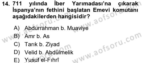 Ortaçağ-Yeniçağ Avrupa Tarihi Dersi 2017 - 2018 Yılı (Vize) Ara Sınav Soruları 14. Soru
