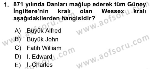 Ortaçağ-Yeniçağ Avrupa Tarihi Dersi 2018 - 2019 Yılı (Vize) Ara Sınav Soruları 1. Soru