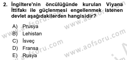 Ortaçağ-Yeniçağ Avrupa Tarihi Dersi 2021 - 2022 Yılı Yaz Okulu Sınav Soruları 2. Soru