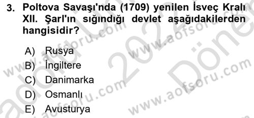 Ortaçağ-Yeniçağ Avrupa Tarihi Dersi 2022 - 2023 Yılı (Final) Dönem Sonu Sınav Soruları 3. Soru