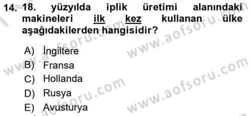 Ortaçağ-Yeniçağ Avrupa Tarihi Dersi 2023 - 2024 Yılı (Final) Dönem Sonu Sınav Soruları 14. Soru