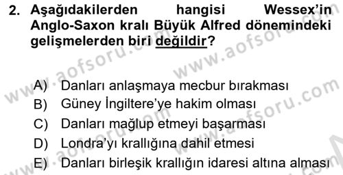 Ortaçağ-Yeniçağ Avrupa Tarihi Dersi 2023 - 2024 Yılı (Final) Dönem Sonu Sınav Soruları 2. Soru