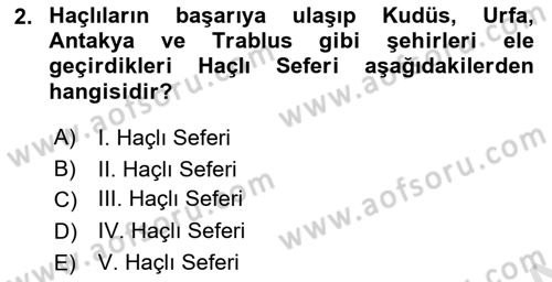 Ortaçağ-Yeniçağ Avrupa Tarihi Dersi 2024 - 2025 Yılı (Vize) Ara Sınav Soruları 2. Soru