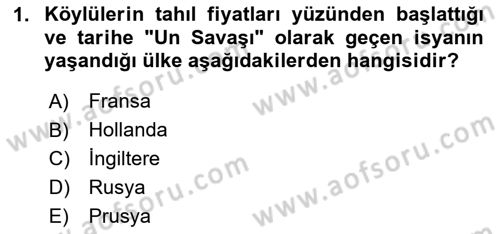 Ortaçağ-Yeniçağ Avrupa Tarihi Dersi 2024 - 2025 Yılı (Final) Dönem Sonu Sınav Soruları 1. Soru