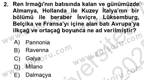 Ortaçağ-Yeniçağ Avrupa Tarihi Dersi 2024 - 2025 Yılı Yaz Okulu Sınav Soruları 2. Soru