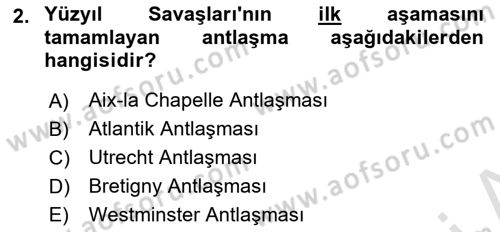 Ortaçağ-Yeniçağ Avrupa Tarihi Dersi 2025 - 2026 Yılı (Vize) Ara Sınav Soruları 2. Soru