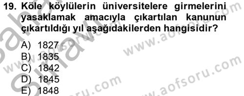 Rusya Tarihi Dersi 2012 - 2013 Yılı (Vize) Ara Sınav Soruları 19. Soru