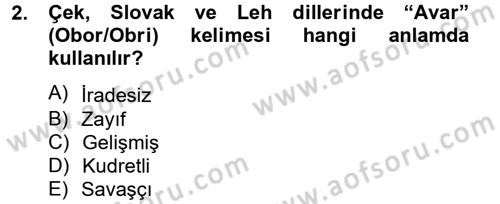 Rusya Tarihi Dersi 2012 - 2013 Yılı (Vize) Ara Sınav Soruları 2. Soru
