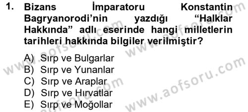 Rusya Tarihi Dersi 2012 - 2013 Yılı (Final) Dönem Sonu Sınav Soruları 1. Soru