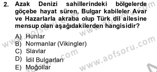 Rusya Tarihi Dersi 2012 - 2013 Yılı (Final) Dönem Sonu Sınav Soruları 2. Soru