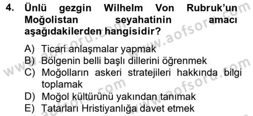 Rusya Tarihi Dersi 2012 - 2013 Yılı (Final) Dönem Sonu Sınav Soruları 4. Soru