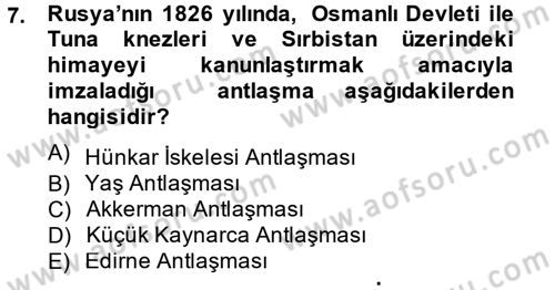 Rusya Tarihi Dersi 2012 - 2013 Yılı (Final) Dönem Sonu Sınav Soruları 7. Soru
