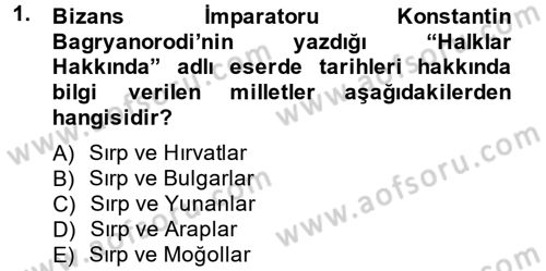Rusya Tarihi Dersi 2013 - 2014 Yılı (Vize) Ara Sınav Soruları 1. Soru