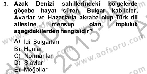 Rusya Tarihi Dersi 2013 - 2014 Yılı (Vize) Ara Sınav Soruları 3. Soru