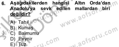 Rusya Tarihi Dersi 2013 - 2014 Yılı (Vize) Ara Sınav Soruları 6. Soru