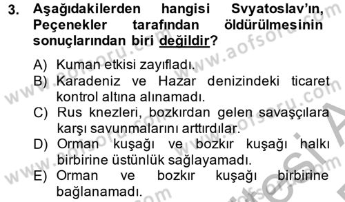 Rusya Tarihi Dersi 2013 - 2014 Yılı (Final) Dönem Sonu Sınav Soruları 3. Soru