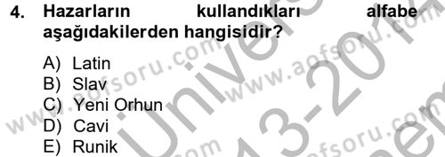 Rusya Tarihi Dersi 2013 - 2014 Yılı (Final) Dönem Sonu Sınav Soruları 4. Soru