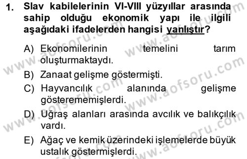 Rusya Tarihi Dersi 2014 - 2015 Yılı (Final) Dönem Sonu Sınav Soruları 1. Soru