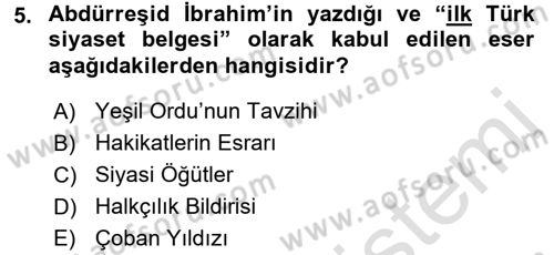 Rusya Tarihi Dersi 2015 - 2016 Yılı (Final) Dönem Sonu Sınav Soruları 5. Soru
