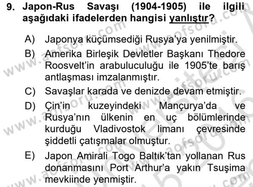 Rusya Tarihi Dersi 2015 - 2016 Yılı (Final) Dönem Sonu Sınav Soruları 9. Soru