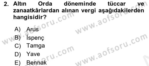 Rusya Tarihi Dersi 2017 - 2018 Yılı (Final) Dönem Sonu Sınav Soruları 2. Soru