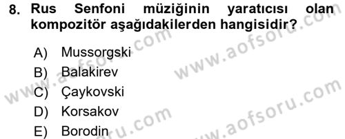 Rusya Tarihi Dersi 2017 - 2018 Yılı (Final) Dönem Sonu Sınav Soruları 8. Soru