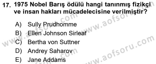 Rusya Tarihi Dersi 2018 - 2019 Yılı Yaz Okulu Sınav Soruları 17. Soru