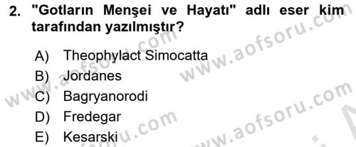 Rusya Tarihi Dersi 2020 - 2021 Yılı Yaz Okulu Sınav Soruları 2. Soru