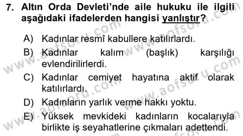 Rusya Tarihi Dersi 2021 - 2022 Yılı (Vize) Ara Sınav Soruları 7. Soru