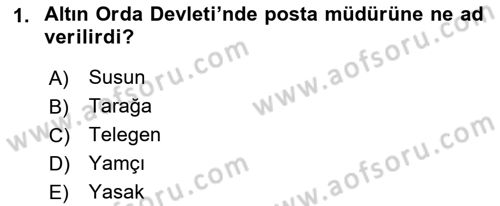 Rusya Tarihi Dersi 2021 - 2022 Yılı (Final) Dönem Sonu Sınav Soruları 1. Soru