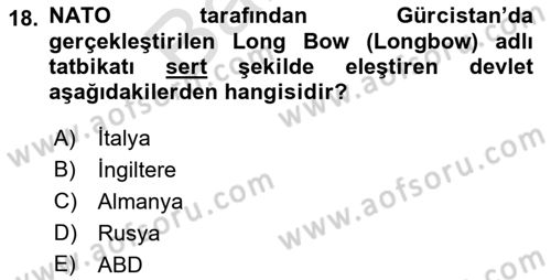 Rusya Tarihi Dersi 2021 - 2022 Yılı (Final) Dönem Sonu Sınav Soruları 18. Soru