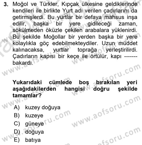 Rusya Tarihi Dersi 2021 - 2022 Yılı Yaz Okulu Sınav Soruları 3. Soru